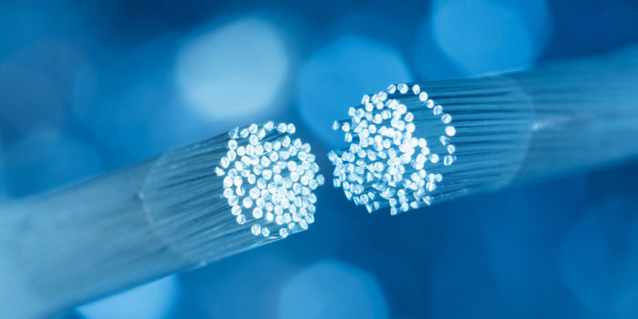 Dekorativ bild på fiberkabel i genomskärning