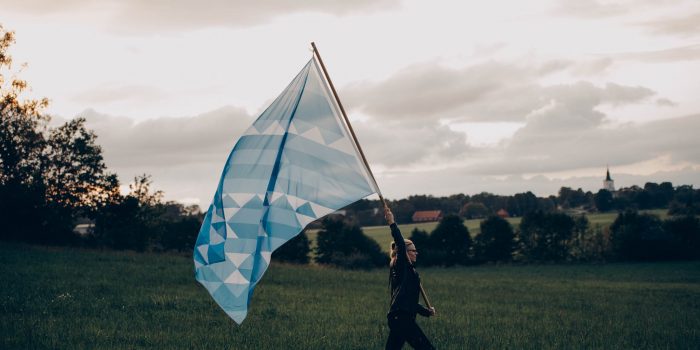 Energirebell med flagga