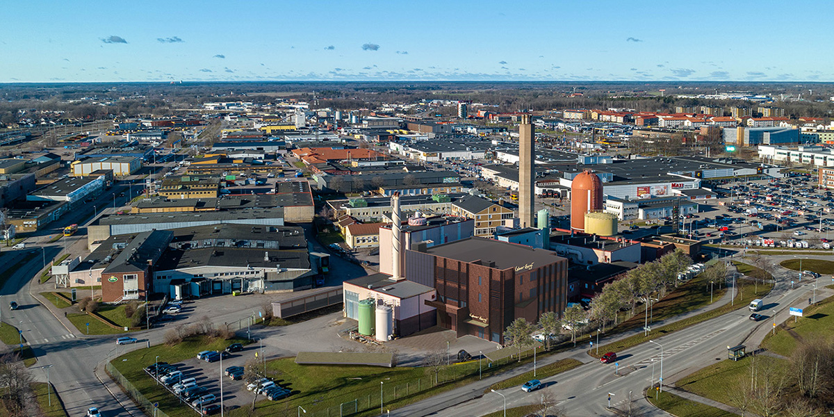 Visionsbild av Kalmar Energis nya huvudkontor på fjärrvärmecentralen Draken i centrala Kalmar.