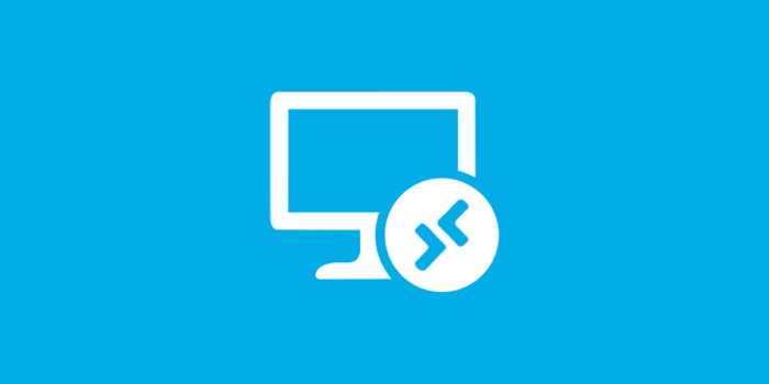 vit microsoft remote desktop ikon på ljusblå bakgrund